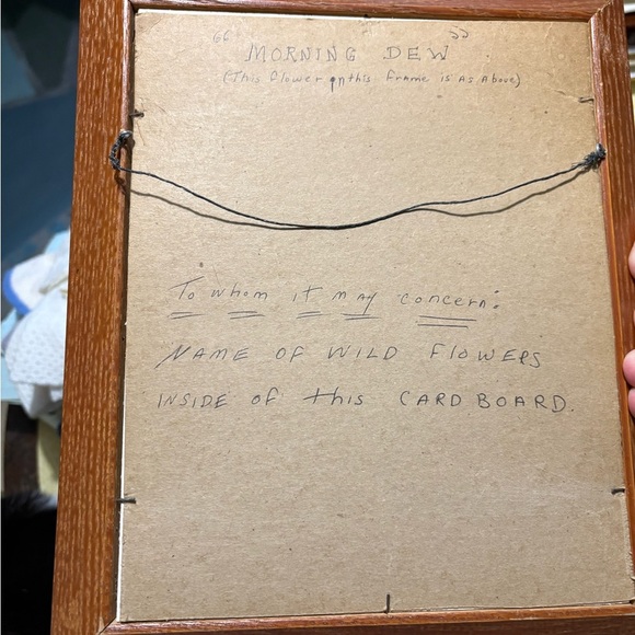 Vintage Wooden Frame with Floral Art - Picture 3 of 5